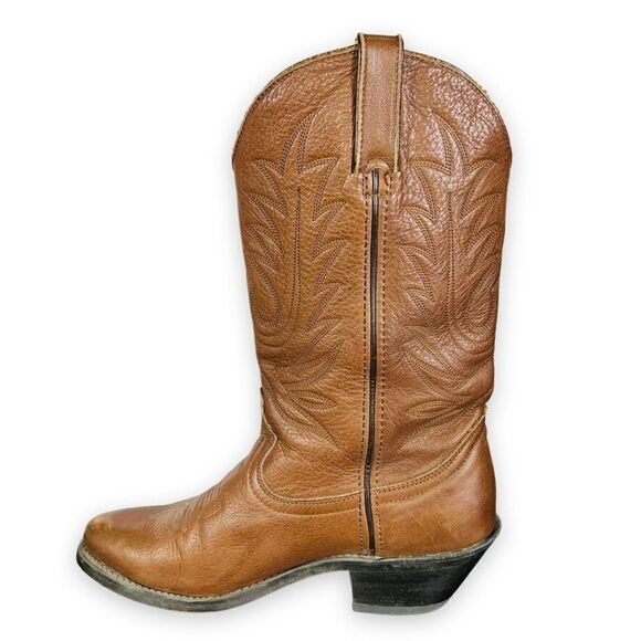 Durango Mid Calf Pull-on Western Cowboy Boots Brown Leather RD4104 Women's 6M - Picture 5 of 11